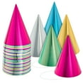 thumbnail image 1 of BLUE PANDA Party Hats - 50 Pack, Metallic Blue/Green/Gold/Silver/Hot Pink, Cone - Bulk Set for Kids & Adults, 1 of 8