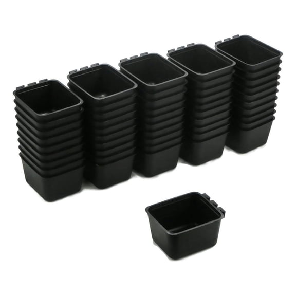 | 50-Pack - Black Cage Cups Hold 1 Pint / 16 fl oz to Hang Feed & Water for Pet