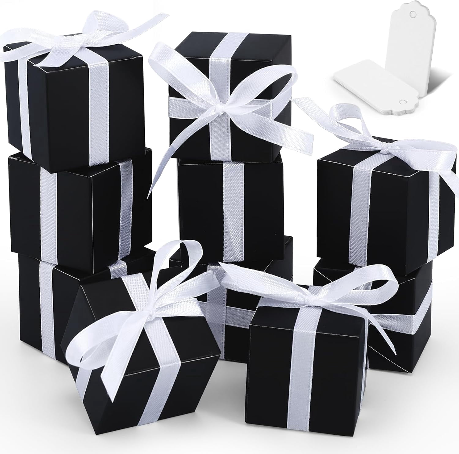 50 Pack Black Gift Boxes, 2x2x2 inch Gift Box, Small Candy Boxes with ...
