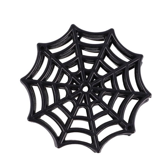 50-Pack Black Mini Plastic Spider Webs Reusable PE Halloween Cobweb Decorations for Haunted House, Party & Home (2" x 2", Creepy Realistic Effects)