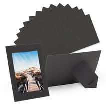 50 Pack Black Paper Picture Frames 4x6, Cardboard Photo Easels for DIY Projects, Crafts