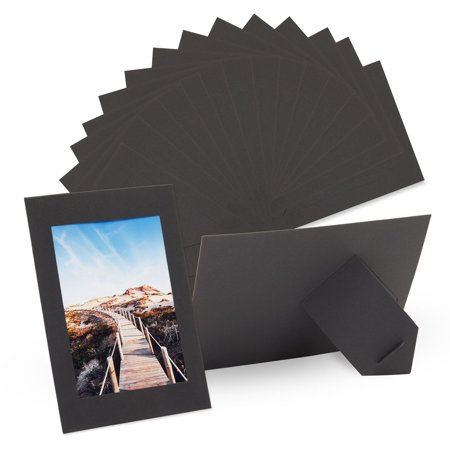 Juvale 4x6 Black Cardboard Photo Frames Bulk -Tabletop Easel Back for DIY Crafts - Paper Picture Frames with Stand 50-Pack