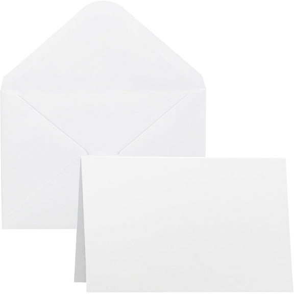 50 Pack Blank Cards and Envelopes 4x6, White Blank Note Cards Greeting Cards and Envelope Set, Folded Cardstock with Envelopes for DIY Greeting Card, Thank You Cards, Invitations