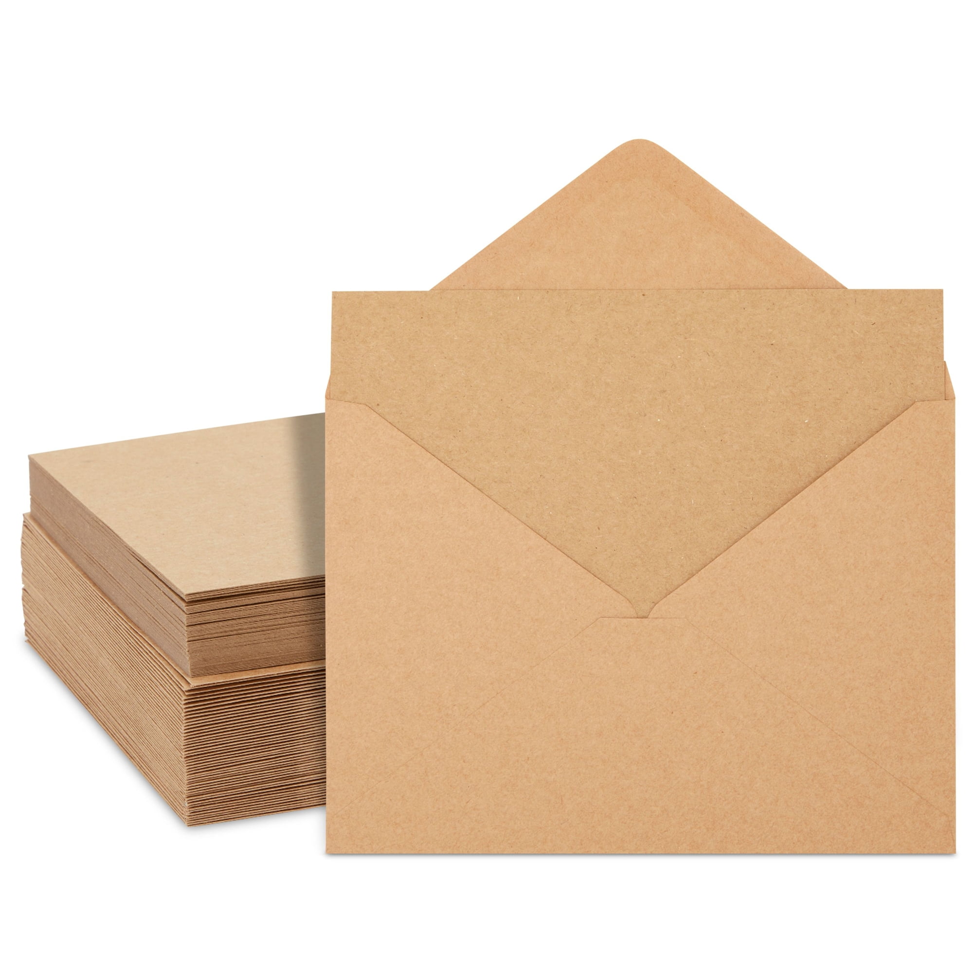 50 Pack Blank Cards and Envelopes 5x7, Kraft Paper A7 Notecards for DIY