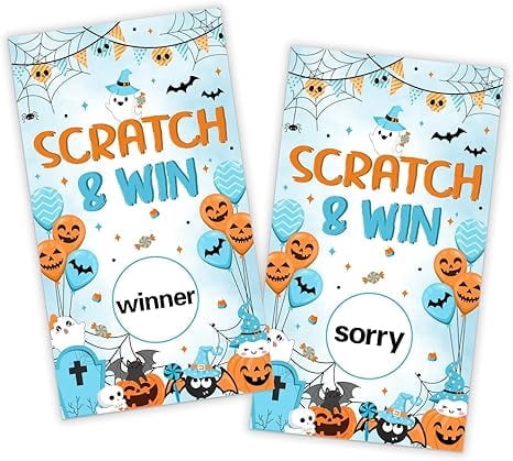 Orange Raffle Sign Halloween Lottery Tickets