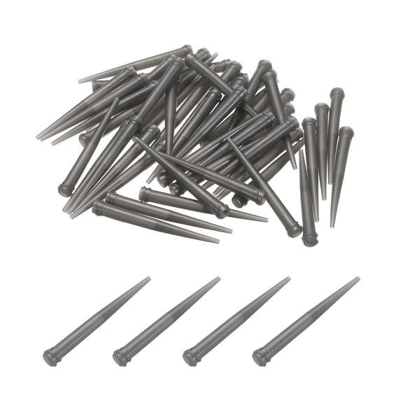 50 Pack Blunt Tip Tapered Dispensing Needle, 16 Gauge TT Adhesive Dispensing Tip 2.36 Inch Plastic Tapered Pinhead for Refilling Liquid Inks Adhesives Glue, Gray