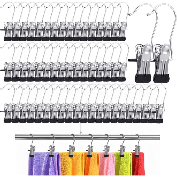 50 Pack Boot Hangers Clips for Closet, Heavy Duty Legging Organizer for Closet  Pants Hangers with Clips Clothes Pins Hanger Clips Laundry Hooks Towel Socks Hats Tall Boots  Travel