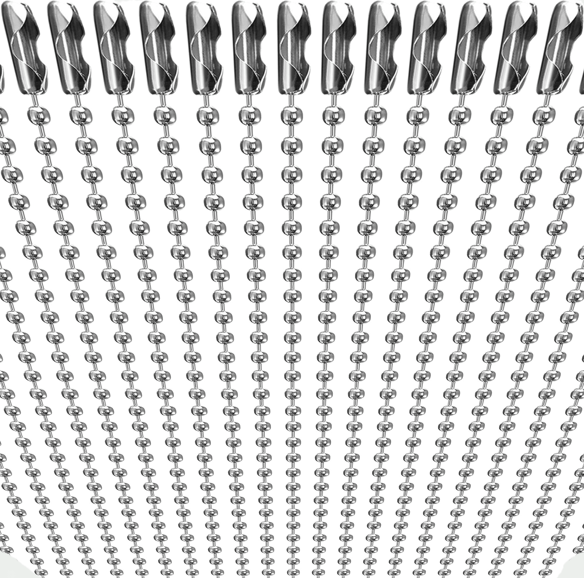 TEESOD 50-Pack Bulk Dog Tag Ball Chain, Beaded Chain Necklace for DIY Jewelry Making