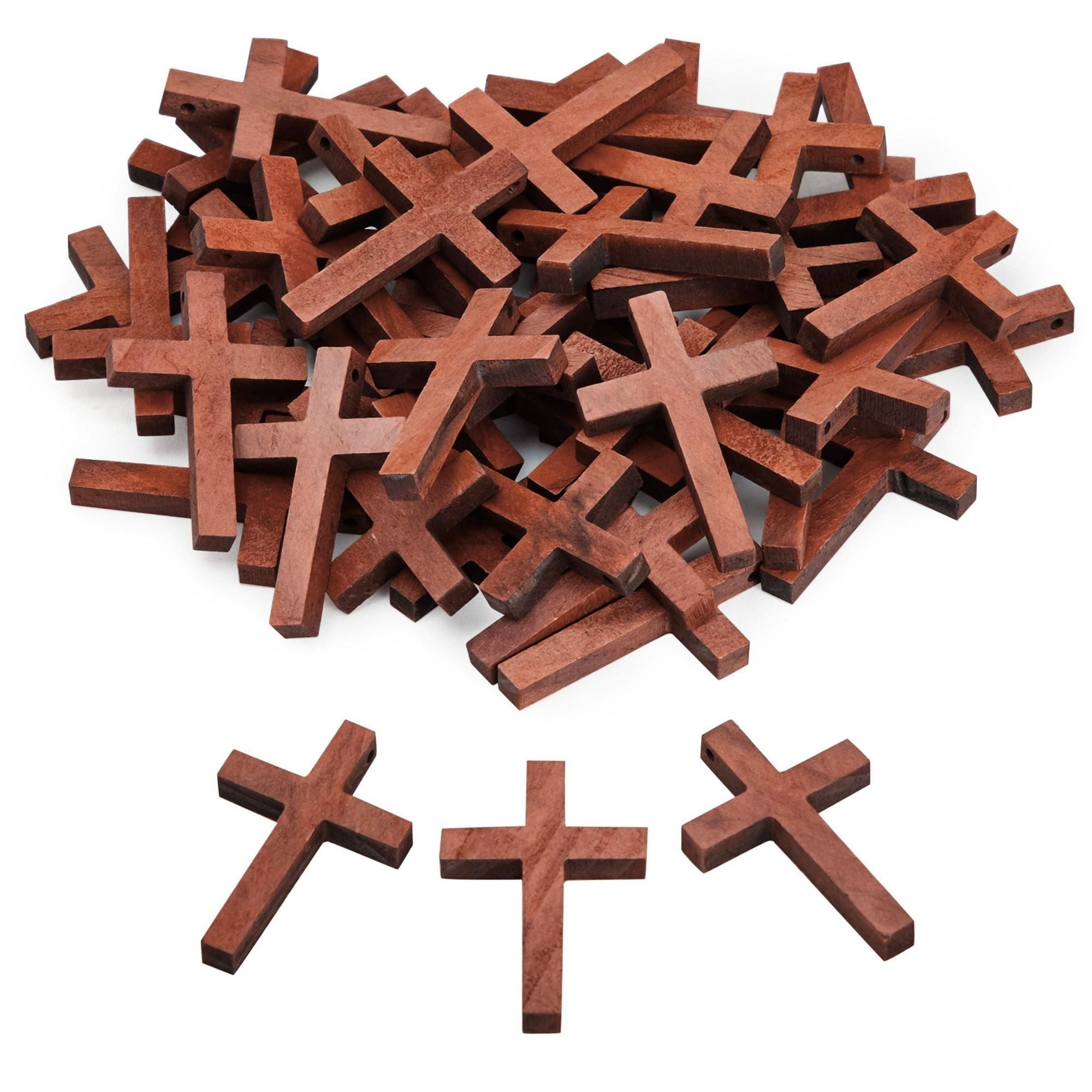 50 Pack Bulk Small Cross Set for Crafts, Wooden Cross Charms for Christian  Baptism, Easter, First Communion, Rosary (1 x 2 In) 