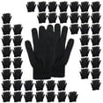 thumbnail image 1 of 50 pack Trail maker Adult One Size Knit Stretch Cold Winter Weather Gloves for Men & Women in Black, 1 of 6