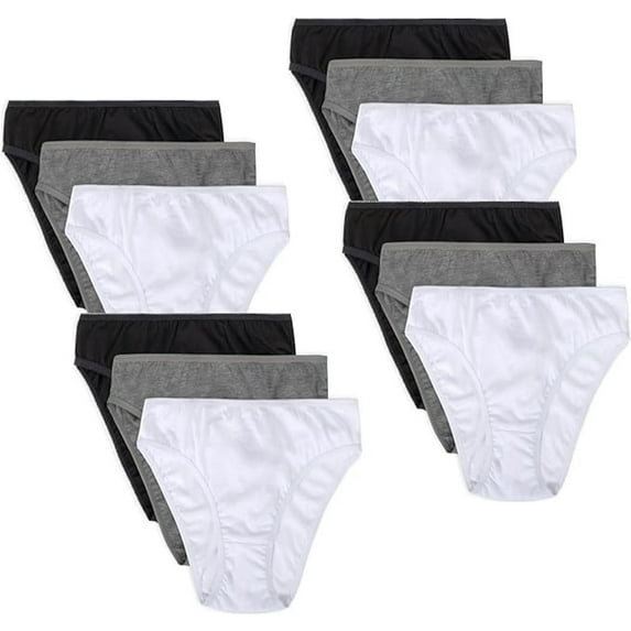 50 Pack of Bulk Wholesale Women's Cotton Moisture Wicking Multi Color Brief Underwear Assortment for Women in Small