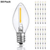 T22 LED Filament Bulb, E12 Candelabra Base Bulbs (Amber Glow),Vintage ...