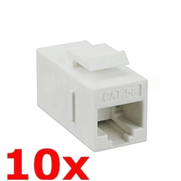 50-Pack CAT5e Inline Coupler Keystone RJ45 Female Jacks  White
