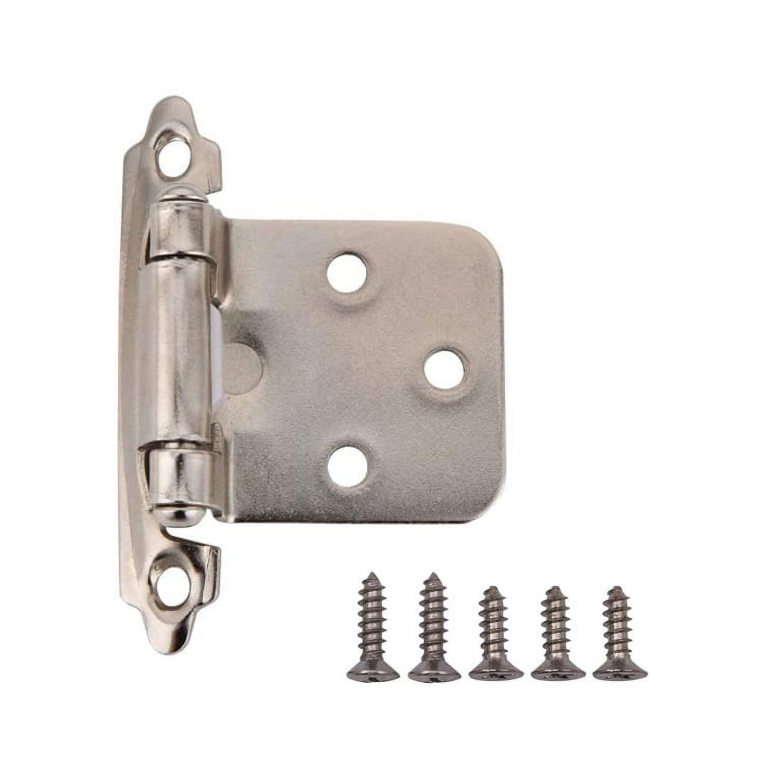 50 Pack Cabinets Hinges Brushed Nickel 1/2" Overlay Satin Nickel Hinges for Kitchen Cabinets ...