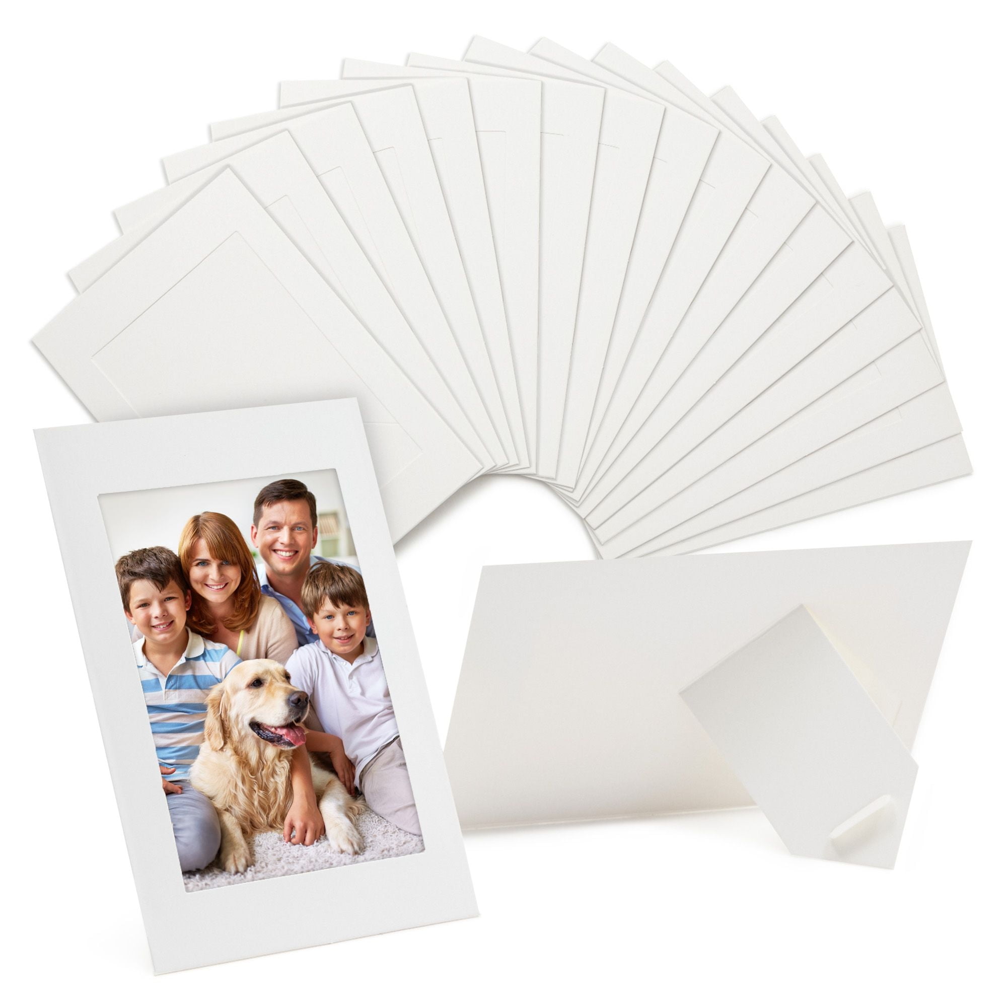 Cardstock Easel 4x6 Photo Frame White w/plain border (sold in 25s