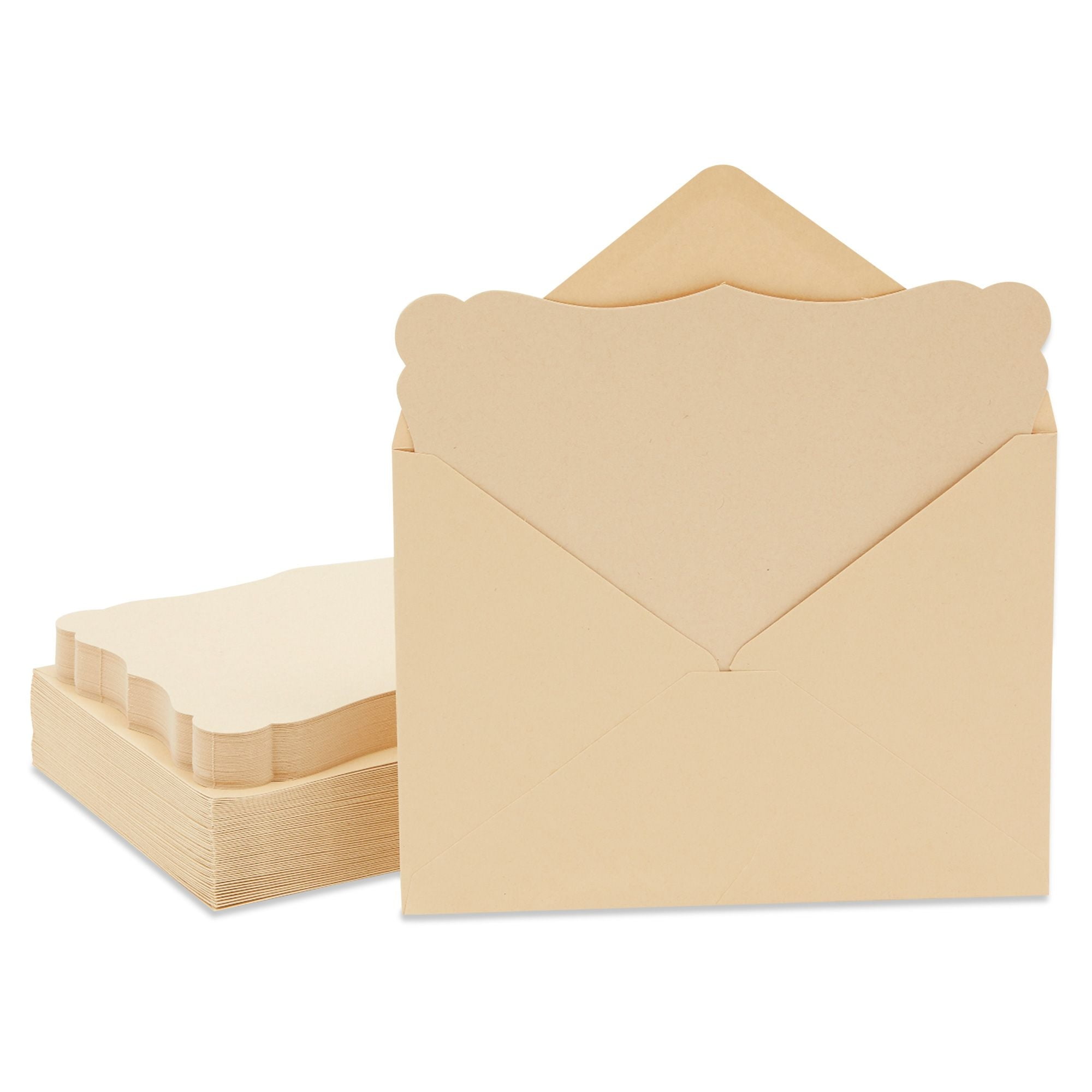 100-Pack Kraft Paper Greeting Cards 4x6 In with Envelopes for Card Making,  Invitations, Birthday, Wedding (Blank Inside)