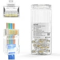 50 Pack Cat6 RJ45 Pass Through Connector Gold Plated 8P8C Modular