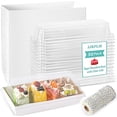 thumbnail image 1 of 50 Pack Charcuterie Boxes with Clear Lids, Paper Charcuterie Box, Disposable Sandwich Boxes, Rectangle To Go Food Containers, White Bakery Boxes for Desserts Strawberries Sushi Cookies, 1 of 7