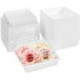 50 Pack Charcuterie Boxes with Clear Lids Versatile White Bakery