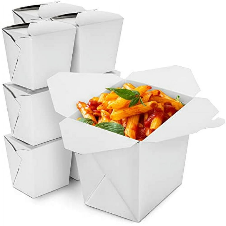 [50 Pack] Chinese Take Out Boxes - 32 oz Plain White Chinese Food  Containers for To Go Asian Meals - Chinese Food Boxes for Noodles, Rice -  Takeout