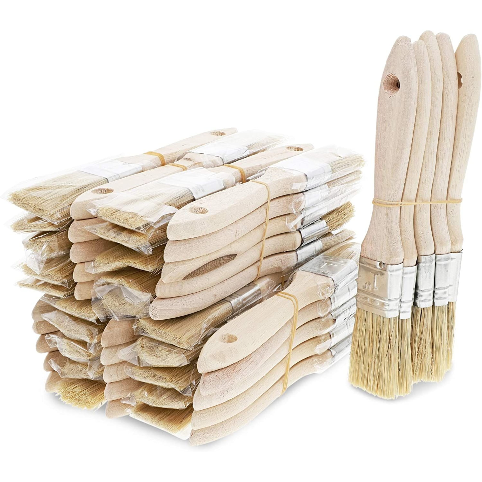 50Pack Chip Brushes for Painting, Gesso, Varnishes, Glue, Wood Stain, 1 Inch Paint Brush Set