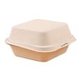 thumbnail image 1 of 50 Pack Clamshell Take Out Food Containers, 6 Inches Disposable To-Go Food Containers, Square Bento Cake Box for Hamburger Sandwiches Chips, 1 of 5