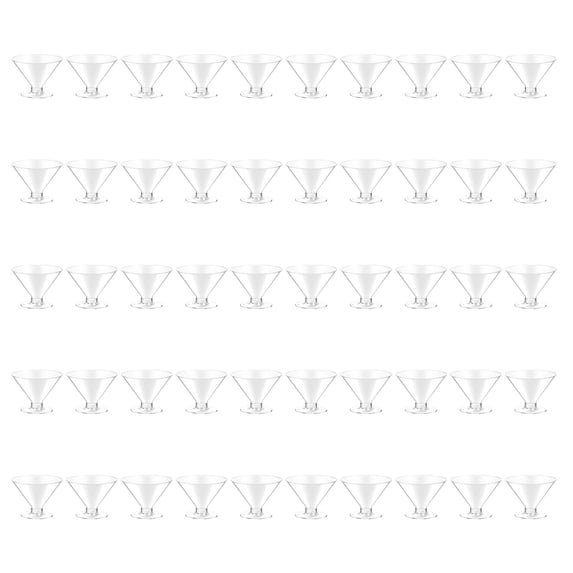 50-Pack Clear Disposable Plastic Cocktail Cups, 5oz Food-Grade Party Glasses – Stackable, Reusable Design for Whiskey, Desserts, Events & Celebrations
