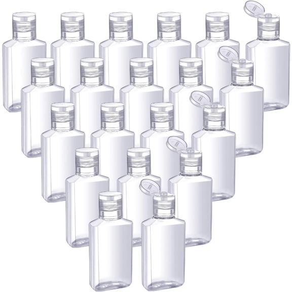 50 Pack Clear Empty Travel Bottles, 30 ml / 1 oz Flip Cap Containers, Portable Refillable Container for Hand Sanitizer, Lotion, or Shampoo