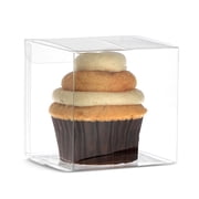 Juvale Clear Favor Boxes - 50-Pack 3 x 3 x 3 in Transparent Plastic Square - Clear Dessert & Treat Containers for S mores & Packaging
