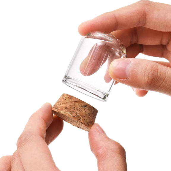 50 Pack Cloche Bell Jar, Mini Glass Jars with Cork Lids, 8ml Glass Dome Cloche with Base, Decorative Display Dome for Specimen, Flower Storage, Arts Dispaly, Party Favor$$Home Decor, Kitchen, & Other