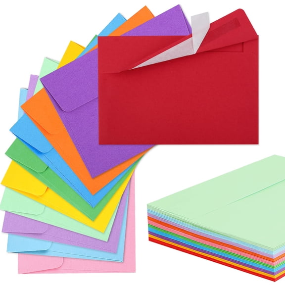50 Pack Colored Envelope, 5x7 Envelopes, A7 Envelopes for Invitations, Printable Invitation Envelope for Weddings, Invitations, Photos, Postcards, Greeting Cards, Mailing