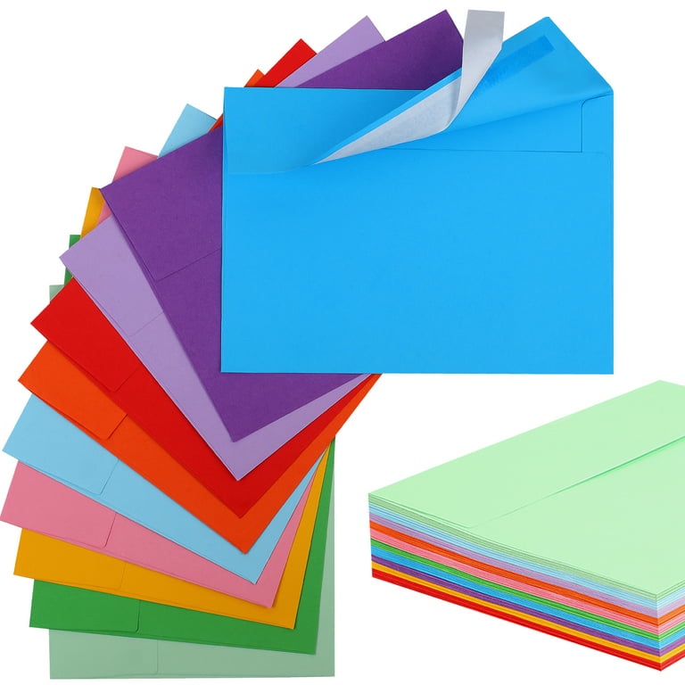 50 Pack Colored Envelopes, 5x7 Envelopes, Card Envelopes A7