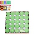 thumbnail image 1 of 50 Pack Colored Tealight Candles, Smokeless Round Mini Tea Light Candles for Wedding, Party, Home Decor & Candle Warmer Green, 1 of 5