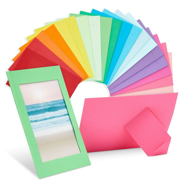 50 Pack Colorful 4x6 Paper Picture Frames, Cardboard Photo Easels