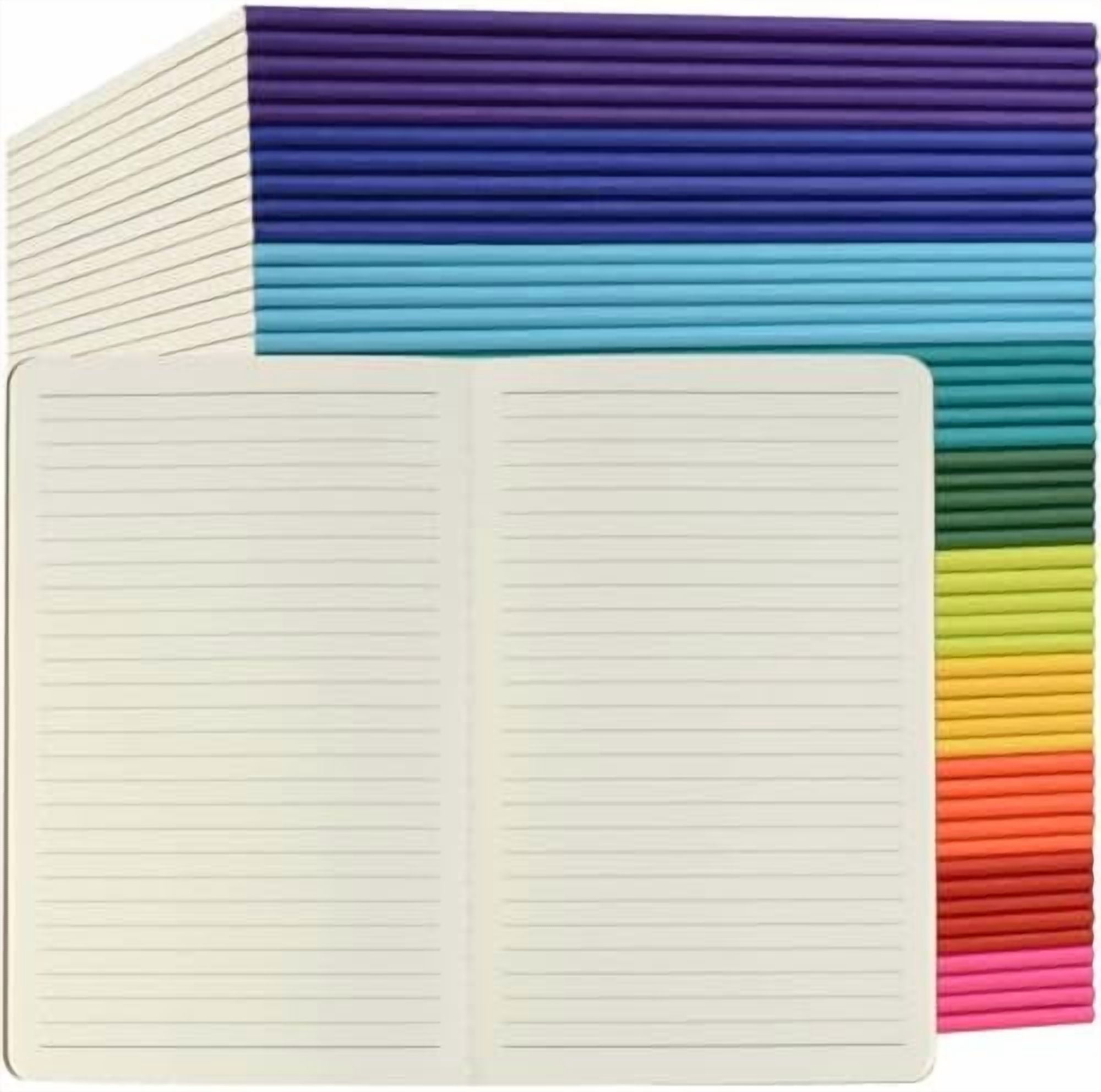 50 Pack Colorful Lined Notebooks Bulk, A5 Journals with 10 Colors, 60 ...