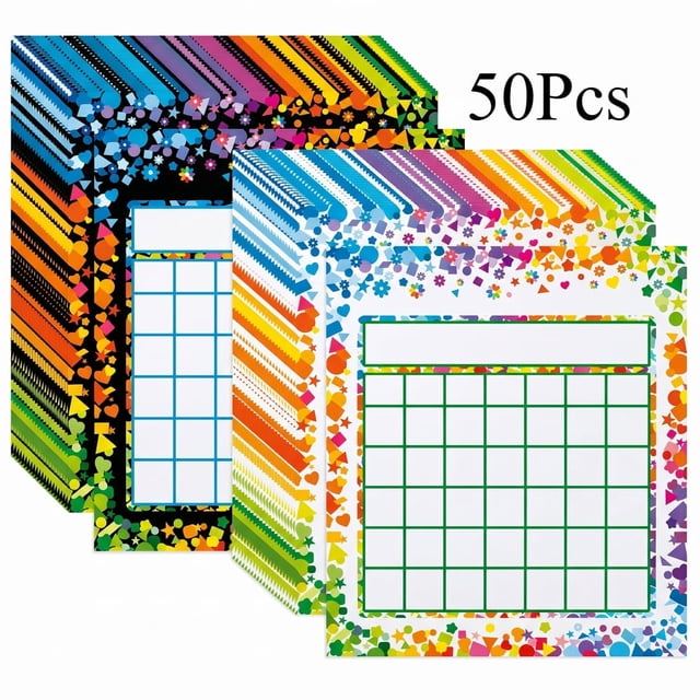50 Pack Colorful Reward Incentive Charts, Classroom Teaching Home ...