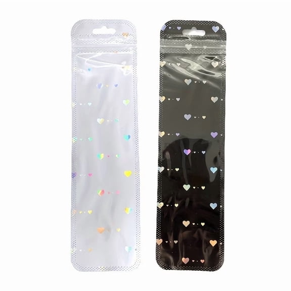 50 Pack Colorful Zippered Pencil Pouches Clear Reusable Storage Bags