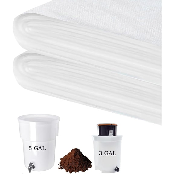 50 Pack Commercial Cold Brew Coffee Filters, 20" x 20" Cold Brew Bags with Drawstring for Commercial Cold Brew Coffee Makers and 5 Gallon Buckets, Brew Up to 5 lbs Coffee