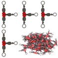 50 Pack Copper Three Way Swivel Crossline Connector for Fishing Tackle ...