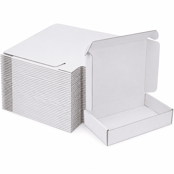 50 Pack Corrugated Shipping Boxes, 11 x 8 x 2 Inch Mailing Boxes for Packing, Storage, and Small Business Shipping