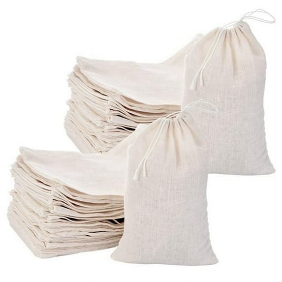 Trjgtas 50 Pack Cotton Muslin Drawstring Bags, Tea Jewelry Wedding ...