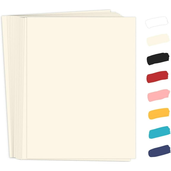 50 Pack Cream Cardstock 8.5 x 11 Off White Card Stock, 65lb Ivory Paper Printer Paper for Cards Making, Office Printing, Wedding