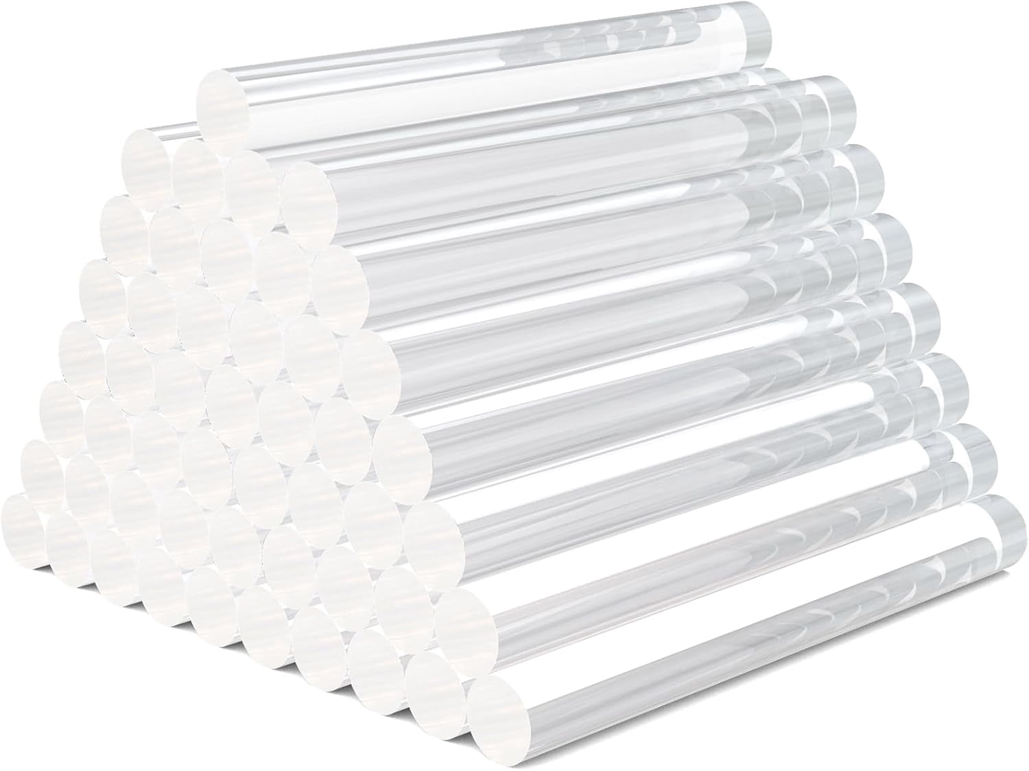 50 Pack Crystal Clear Hot Glue Sticks - 4 inch Long x 0.43 7/16 Full Size for Fabric, Wood, Metal, Glass, Plastic, Floral