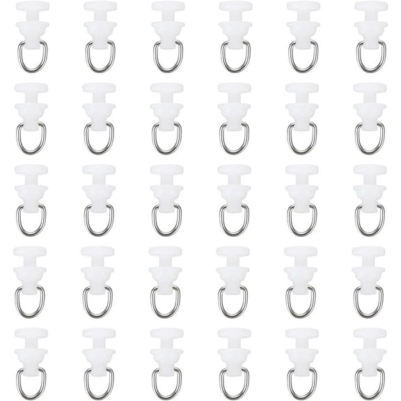 50-Pack Curtain Track Glider Pulley Straight Curved Curtain Track Rollers for Window Tracks Carrier Accessories White