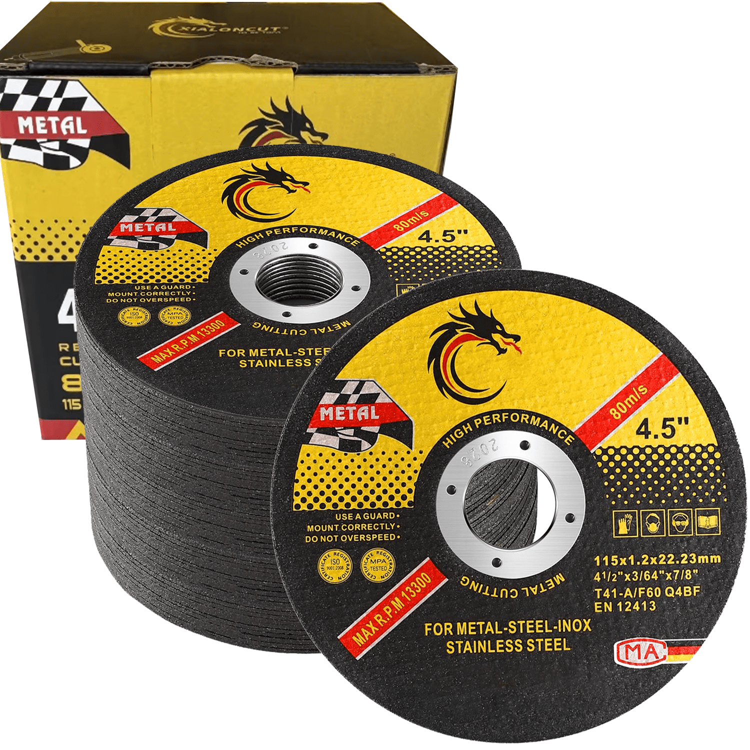 50 Pack Cut Off Wheels 4 1/2 inch Thin Metal & Stainless Steel Cutting Wheel, Professional Fast Cutting Disc for Angle Grinder