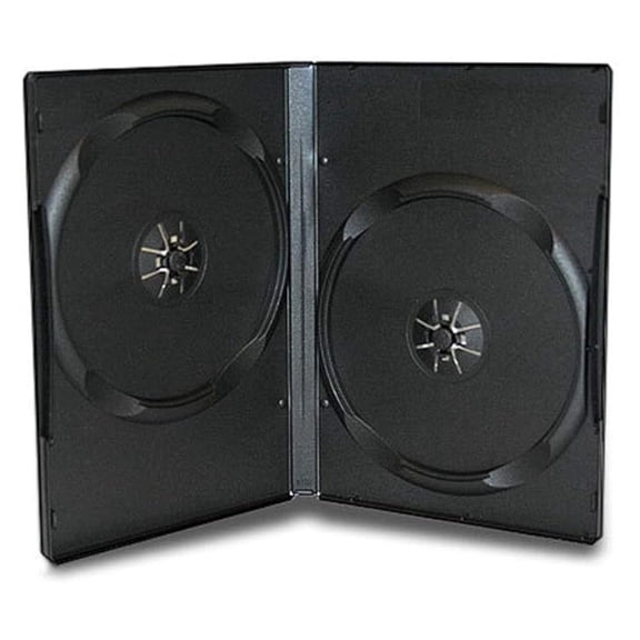 50 Pack DVD Cases Standard Black 14MM Double Disc - 100% Recycled Plastic - DVD Movie Cases for Storage, Replacement & Crafting