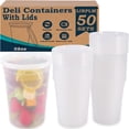 thumbnail image 2 of 50-Pack 32oz Plastic Deli Food Storage Containers With Lids – Round, Made In USA 2 of 3