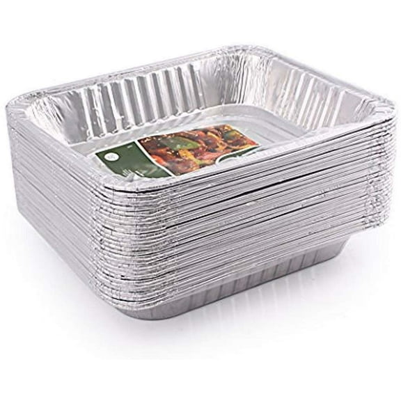 50 Pack Diplastible 9" x 13" Half Size Disposable Aluminum Foil Pans with Lids