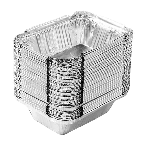 50-Pack Disposable Aluminum Foil Baking Pans - 230ML Pans for Cakes, Brownies, Bread, Lasagna & Food Storage - Oven, Freezer & Dishwasher Safe - Eco-Friendly Kitchen Essentials