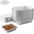 thumbnail image 1 of 50-Pack Disposable Aluminum Foil Pans with Lids, 8.3x6.2 Inch 2.25LB To-Go Containers for Cooking, Baking, Catering & Meal Prep - Freezer & Oven Safe, 1 of 9